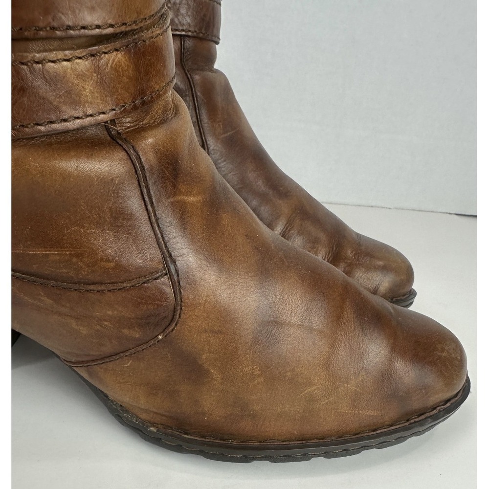 Born Milari Double Buckle Block Heel Knee-High Boots Brown Size 10 EU 42 *Flawed - Picture 15 of 16